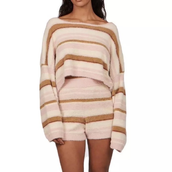 NWT [Charlie Holiday] Tellow Knit Ivory Crop Pullover Sweater Shirt Women’s Sz M - Picture 3 of 6